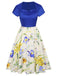 1950s Flowers Cowl Neck Patchwork Dress, vintage dress, retro fashion, rockabilly, pin-up fashion - perfect for women who love vintage and retro fashion