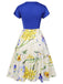 1950s Flowers Cowl Neck Patchwork Dress, vintage dress, retro fashion, rockabilly, pin-up fashion - perfect for women who love vintage and retro fashion