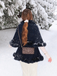 1950s Fur Collar Double Layer Cape Shawl - vintage fashion, retro style