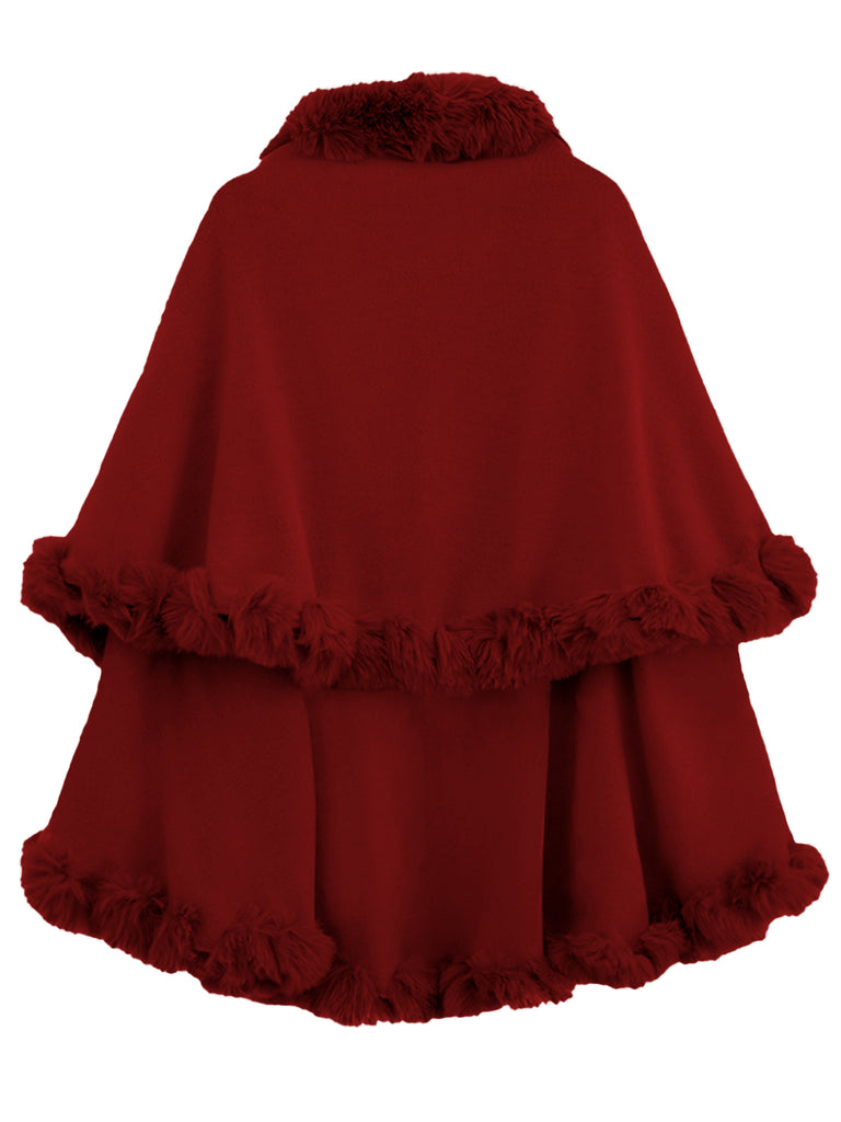 1950s Fur Collar Double Layer Cape Shawl: 1950s tailoring for the woman who leads