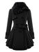 She throws on this 1950s Fur Collar Waisted Winter Coat and the city feels like 1950s Paris