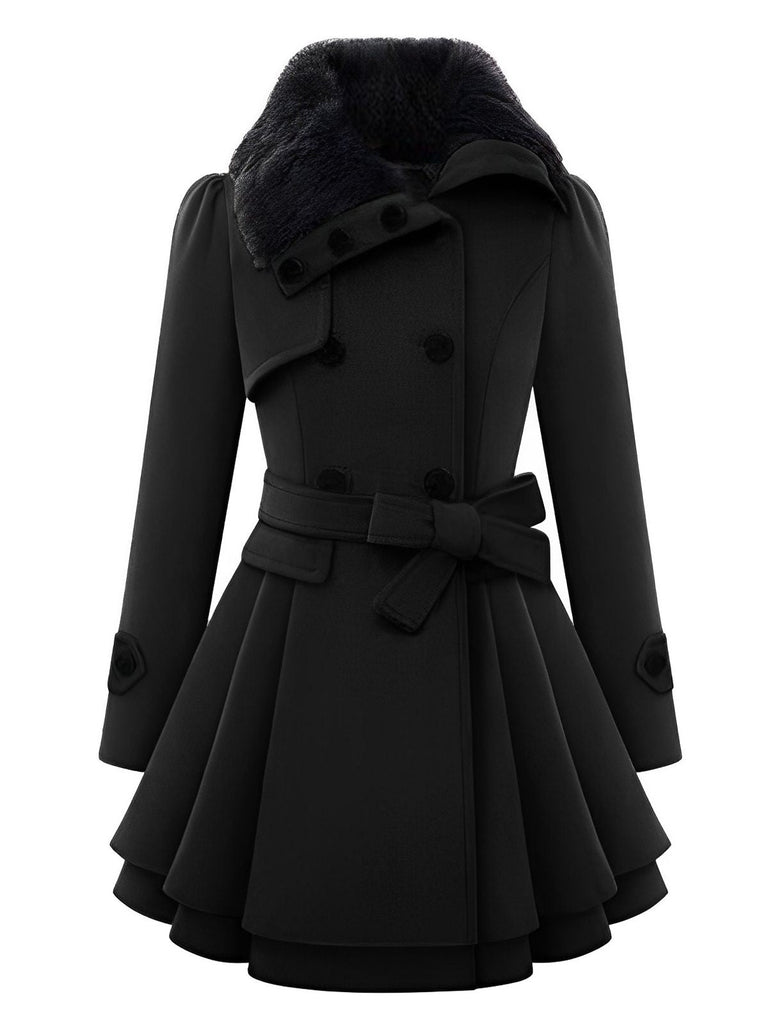 1950s Fur Collar Waisted Winter Coat — vintage elegance for the modern woman