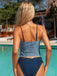 1950s Gingham Bow Tie Spaghetti Strap Tankini Set - vintage fashion, retro style