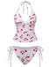 1950s Gingham Cherry Print Halter Tankini Set - vintage fashion, retro style