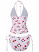 1950s Gingham Cherry Print Halter Tankini Set - vintage fashion, retro style