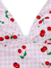 1950s Gingham Cherry Print Halter Tankini Set - vintage fashion, retro style