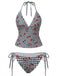1950s Gingham Cherry Print Halter Tankini Set - vintage fashion, retro style
