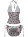 1950s Gingham Cherry Print Halter Tankini Set - vintage fashion, retro style
