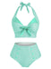 1950s Gingham Halter Bowknot Bikini Set - vintage fashion, retro style