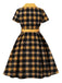 1950s Gingham Plaid Button Lapel Belted Dress - vintage dress, retro fashion, rockabilly