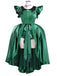 Green 1950s Wednesday Addams Inspired Satin Costume Set - vintage fashion, retro style, elegant red