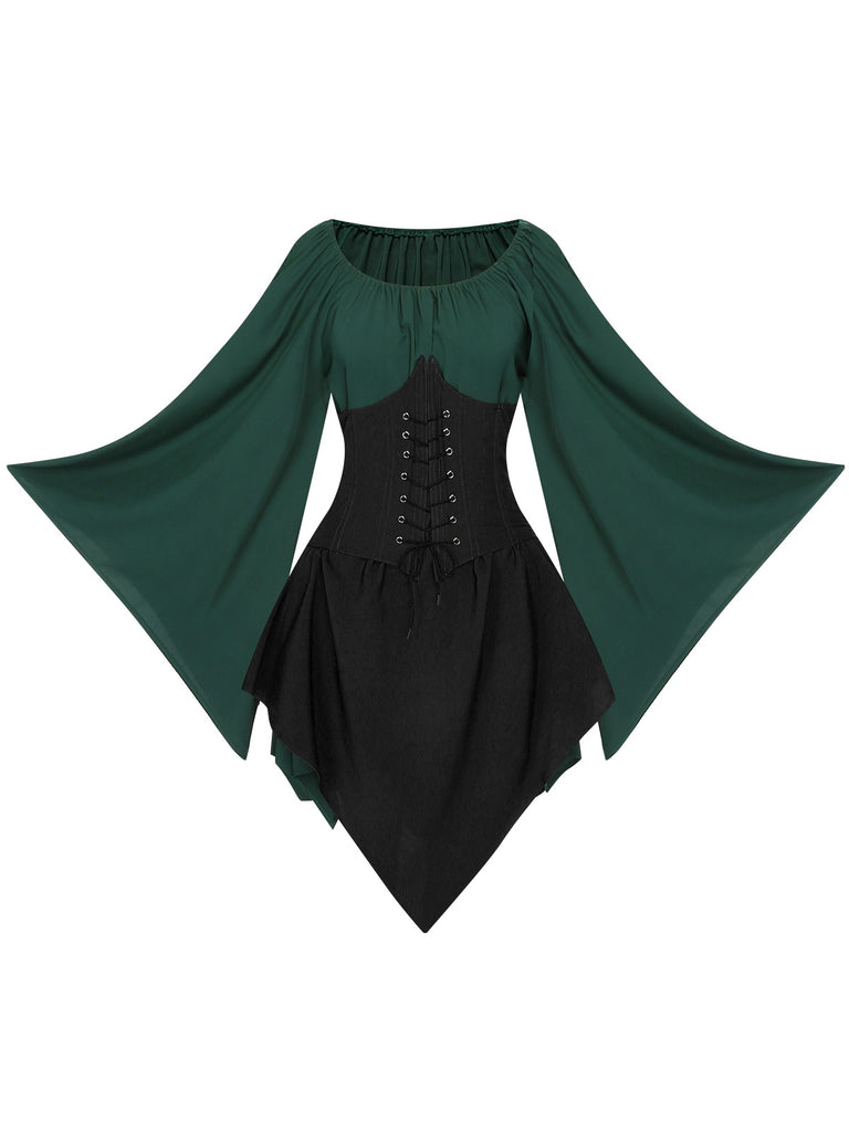 1950s Halloween Bat Sleeves Patchwork Dress, vintage dress, retro fashion, rockabilly, pin-up fashion - perfect for women who love vintage and retro fashion