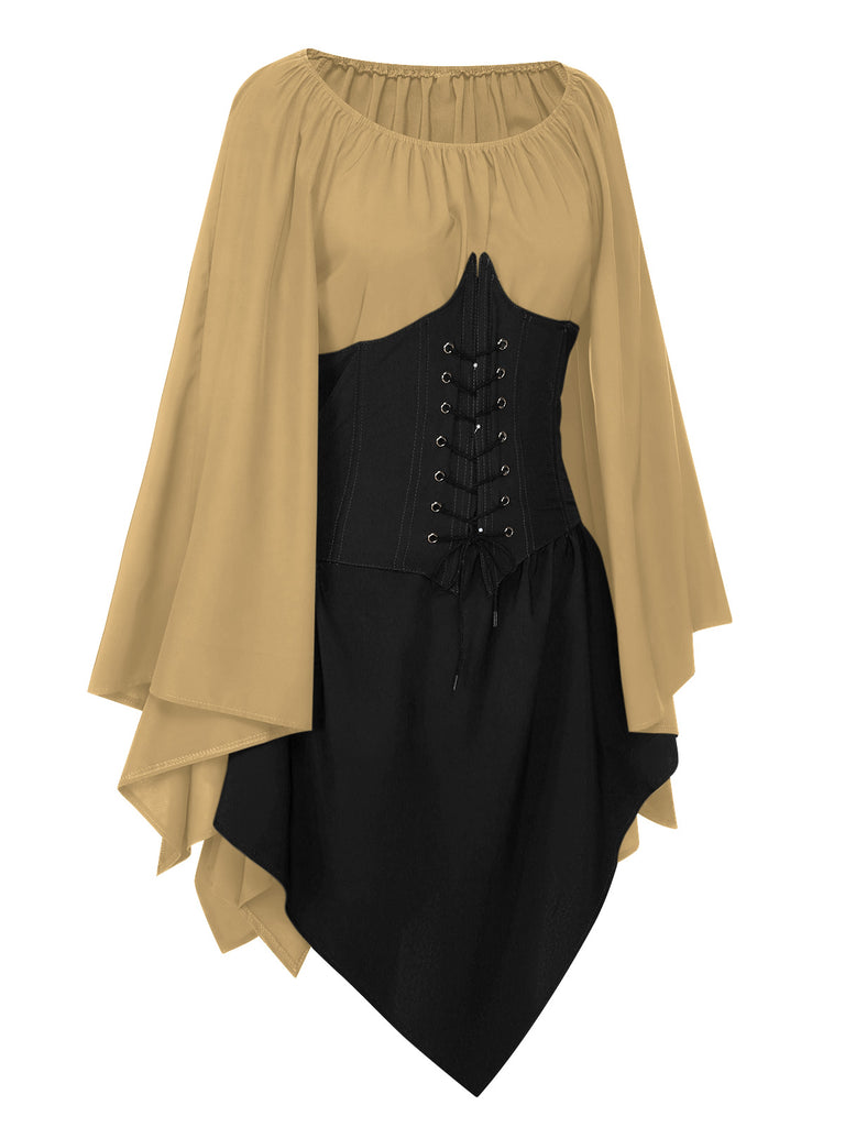 1950s Halloween Bat Sleeves Patchwork Dress, vintage dress, retro fashion, rockabilly, pin-up fashion - perfect for women who love vintage and retro fashion