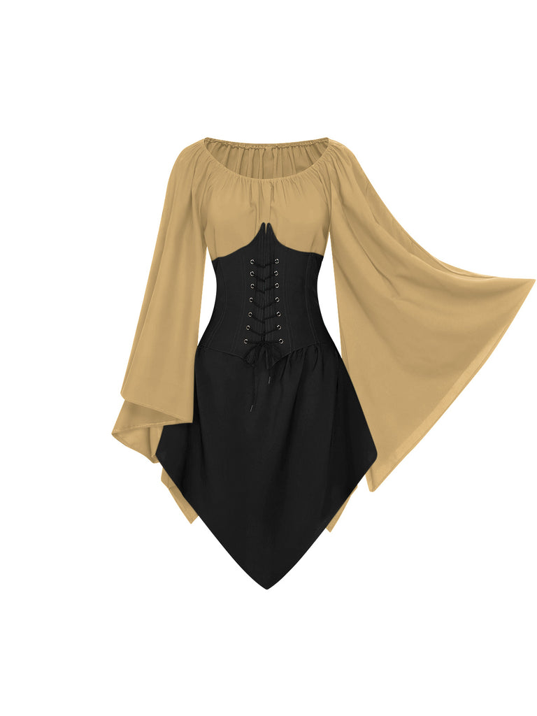1950s Halloween Bat Sleeves Patchwork Dress, vintage dress, retro fashion, rockabilly, pin-up fashion - perfect for women who love vintage and retro fashion