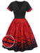 1950s Halloween Flounce Sleeve Swing Dress, vintage dress, retro fashion, rockabilly, pin-up fashion - perfect for women who love vintage and retro fashion