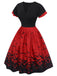 1950s Halloween Flounce Sleeve Swing Dress, vintage dress, retro fashion, rockabilly, pin-up fashion - perfect for women who love vintage and retro fashion