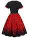 1950s Halloween Flounce Sleeve Swing Dress, vintage dress, retro fashion, rockabilly, pin-up fashion - perfect for women who love vintage and retro fashion