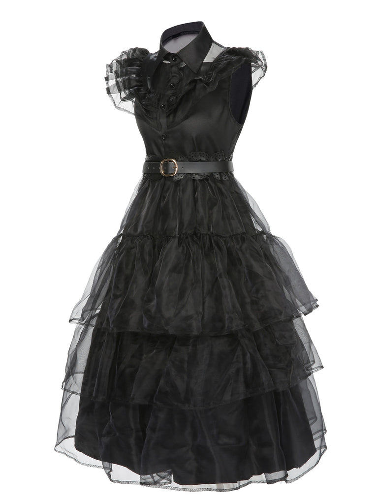 Black 1950s Halloween Lace Belt Dress, vintage dress, retro fashion, rockabilly, pin-up fashion - perfect for women who love vintage and retro fashion