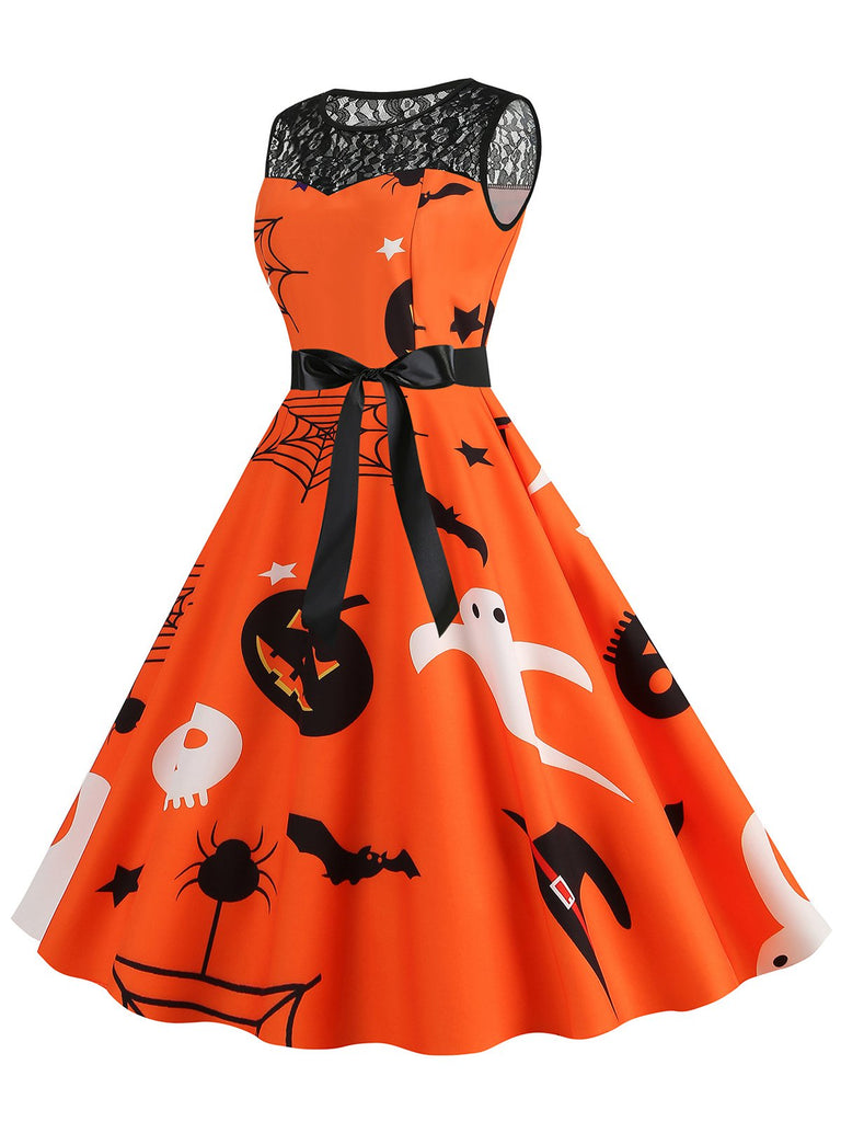 1950s Halloween Lace Patchwork Sleeveless Dress, vintage dress, retro fashion, rockabilly, pin-up fashion - perfect for women who love vintage and retro fashion