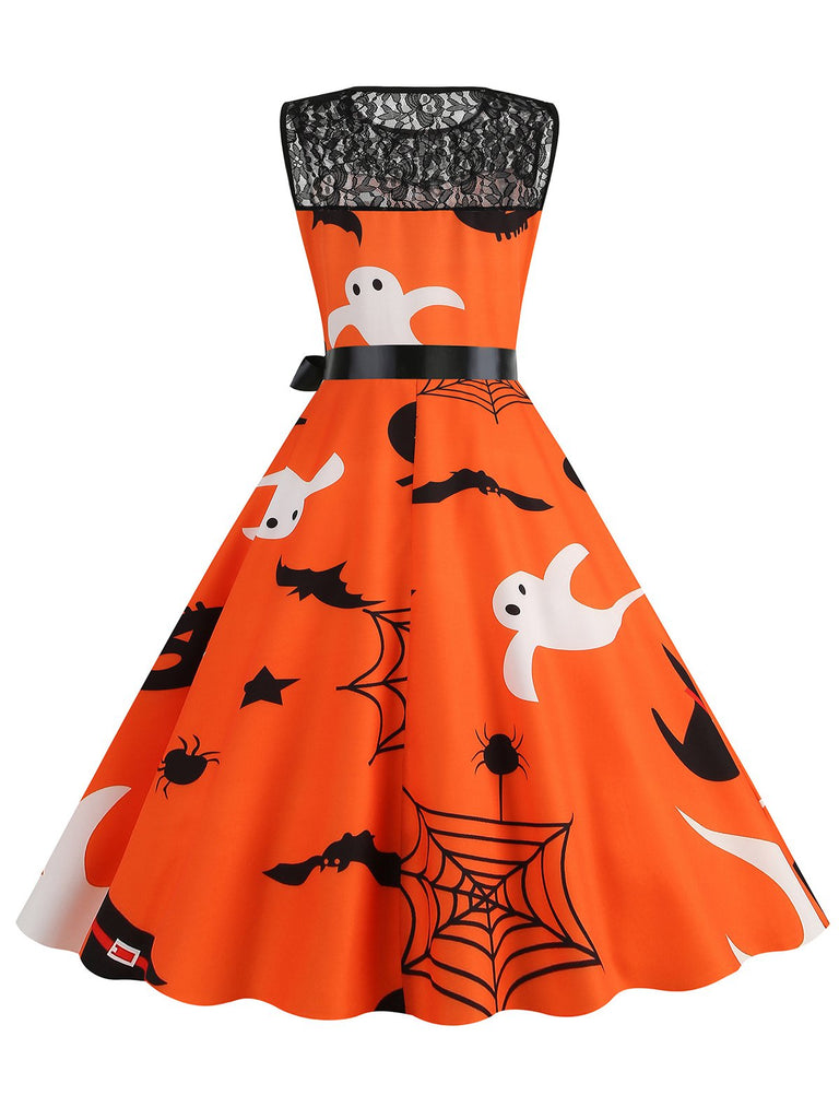 1950s Halloween Lace Patchwork Sleeveless Dress, vintage dress, retro fashion, rockabilly, pin-up fashion - perfect for women who love vintage and retro fashion