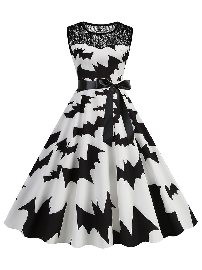 1950s Halloween Lace Patchwork Sleeveless Dress, vintage dress, retro fashion, rockabilly, pin-up fashion - perfect for women who love vintage and retro fashion