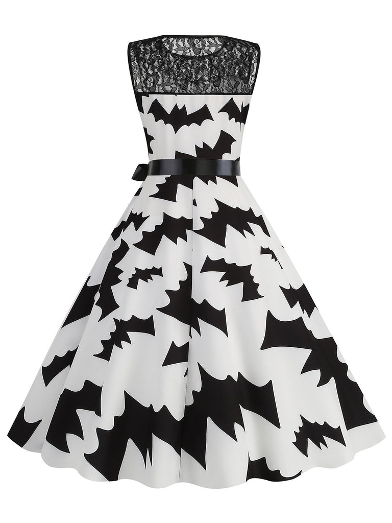 1950s Halloween Lace Patchwork Sleeveless Dress, vintage dress, retro fashion, rockabilly, pin-up fashion - perfect for women who love vintage and retro fashion
