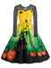 1950s Halloween Lace Sleeves Patchwork Dress: where 1950s romance meets her modern spirit