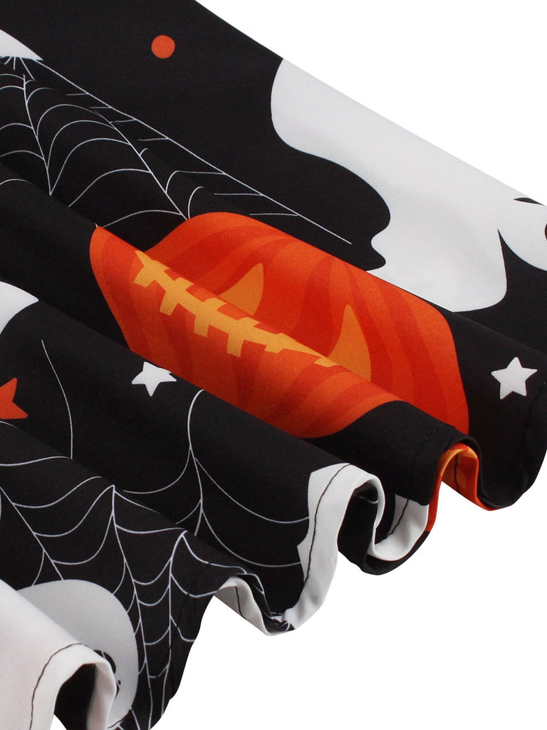 1950s Halloween Patchwork Sleeveless Dress — the kind of 1950s dress that makes strangers smile
