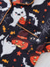 1950s Halloween Print Notched Collar Pajama Set - vintage fashion, retro style
