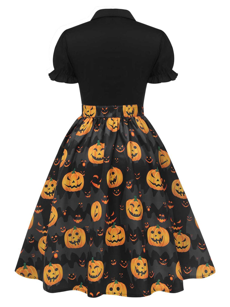 1950s Halloween Pumpkin Bow Tie Dress — vintage elegance for the modern woman