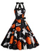 1950s Halloween Skull Halter Lace-Up Dress, vintage dress, retro fashion, rockabilly, pin-up fashion - perfect for women who love vintage and retro fashion