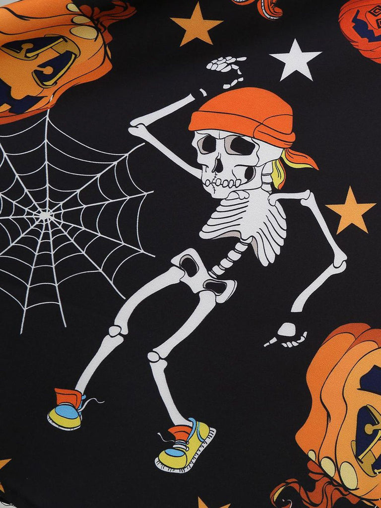 1950s Halloween Skull Halter Lace-Up Dress, vintage dress, retro fashion, rockabilly, pin-up fashion - perfect for women who love vintage and retro fashion