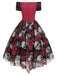 1950s Halloween Skull Rose Lace Mesh Dress — vintage elegance for the modern woman