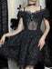 1950s Halloween Spider Web & Cross Textured Dress - vintage dress, retro fashion, rockabilly