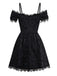1950s Halloween Spider Web & Cross Textured Dress - vintage dress, retro fashion, rockabilly