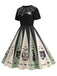1950s Halloween Spider Web Print Patchwork Dress - vintage dress, retro fashion, rockabilly