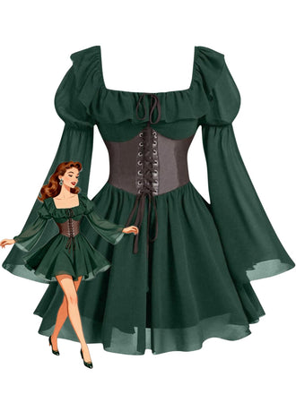 1950s Square Neck Vintage Classic Dress 3