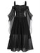 1950s Halloween Witch Transparent Sleeves Strap Dress: timeless style reimagined