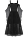 1950s Halloween Witch Transparent Sleeves Strap Dress — vintage elegance for the modern woman