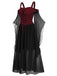 1950s Halloween Witch Transparent Sleeves Strap Dress: timeless style reimagined