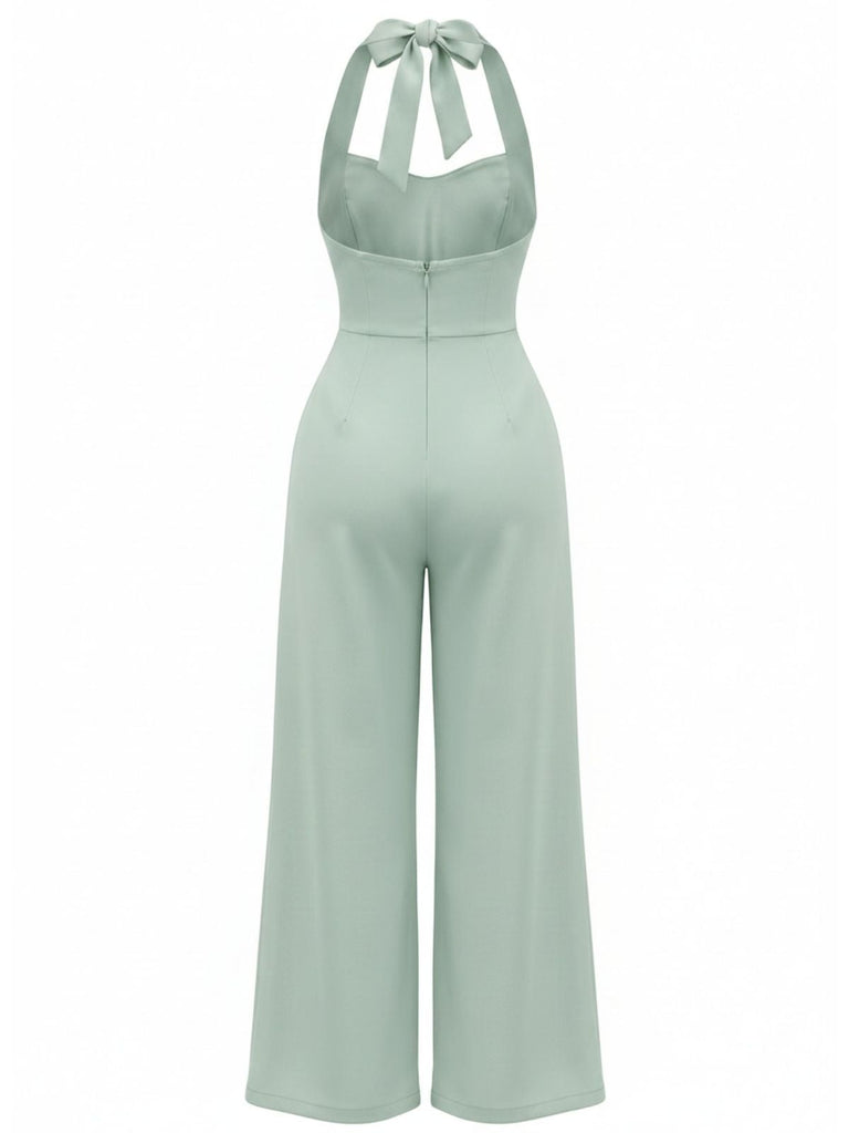 1950s Halter Backless Sleeveless Minimalist Jumpsuit, vintage romper, retro jumpsuit - perfect for women who love vintage and retro fashion