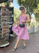 1950s Halter Contrast Polka Dots Belted Dress, vintage dress, retro fashion, rockabilly, pin-up fashion - vintage inspired fashion