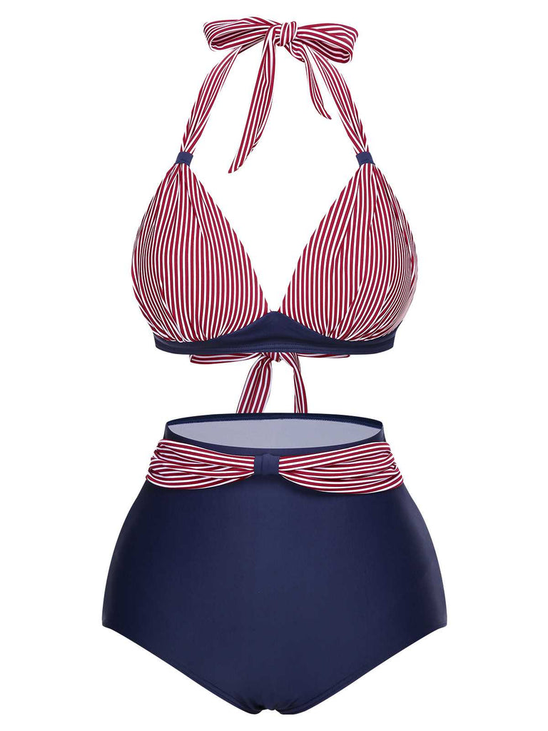 1950s Halter Contrast Polka Dots Swimsuit — because 1950s glamour never goes out of style