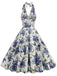 This 1950s Halter Floral Sleeveless Dress wraps her in 1950s elegance, one twirl at a time