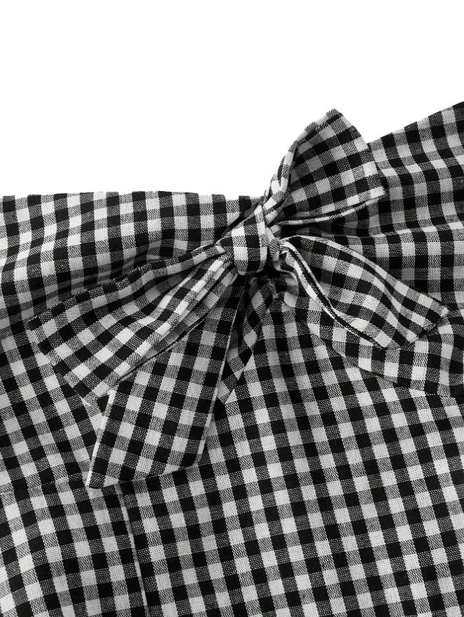 1950s Halter Gingham Plaids Bow Romper - vintage jumpsuit, retro fashion
