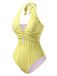 1950s Halter Hollow URing Textu | 1950s | vintage swimsuit, retro beachwear