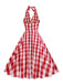 1950s Halter Plaid Belted Swing Dress: timeless style reimagined