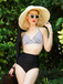 1950s Halter Plaids Lace-Up High Waisted Swimsuit, vintage swimsuit, pin-up swimwear - perfect for women who love vintage and retro fashion
