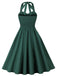 1950s Halter Pockets Backless Swing Dress — a 1950s silhouette that turns sidewalks into runways