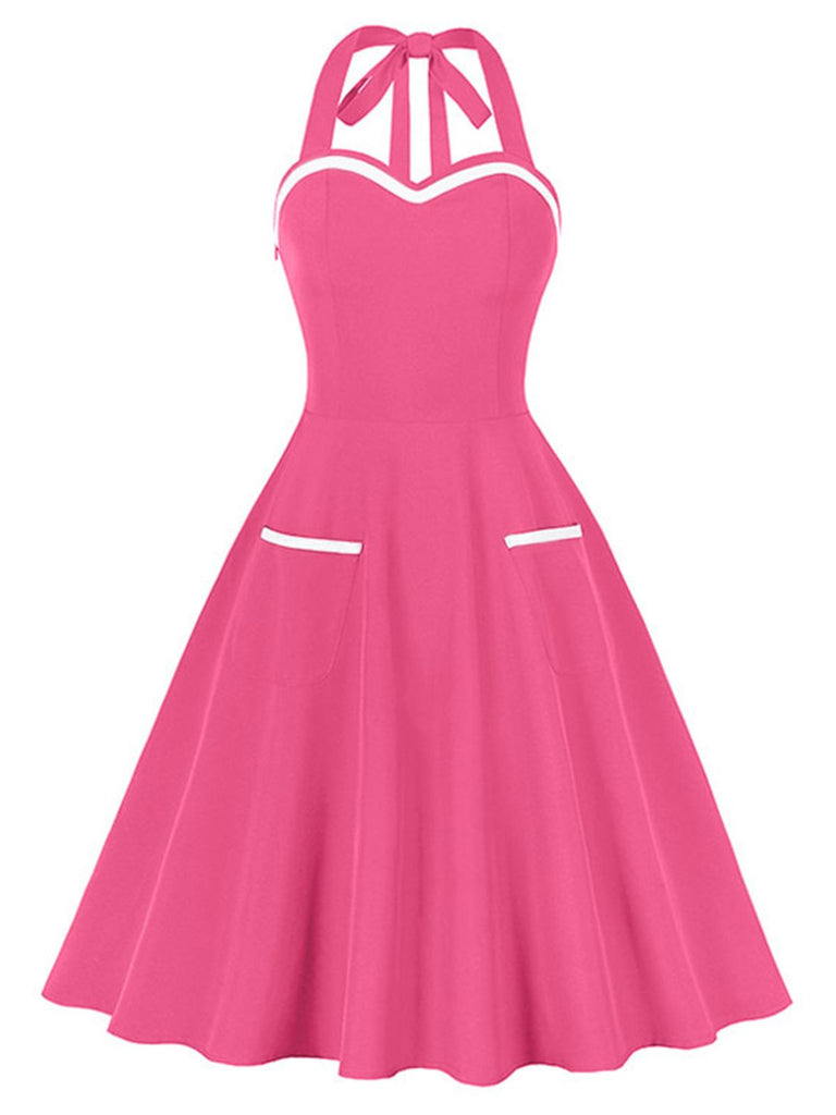 1950s Halter Pockets Backless Swing Dress: where 1950s romance meets her modern spirit